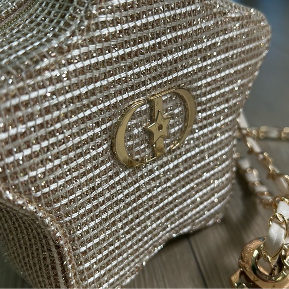 Dior Gold Tweed Star Chain Bag - Picture 7 of 11